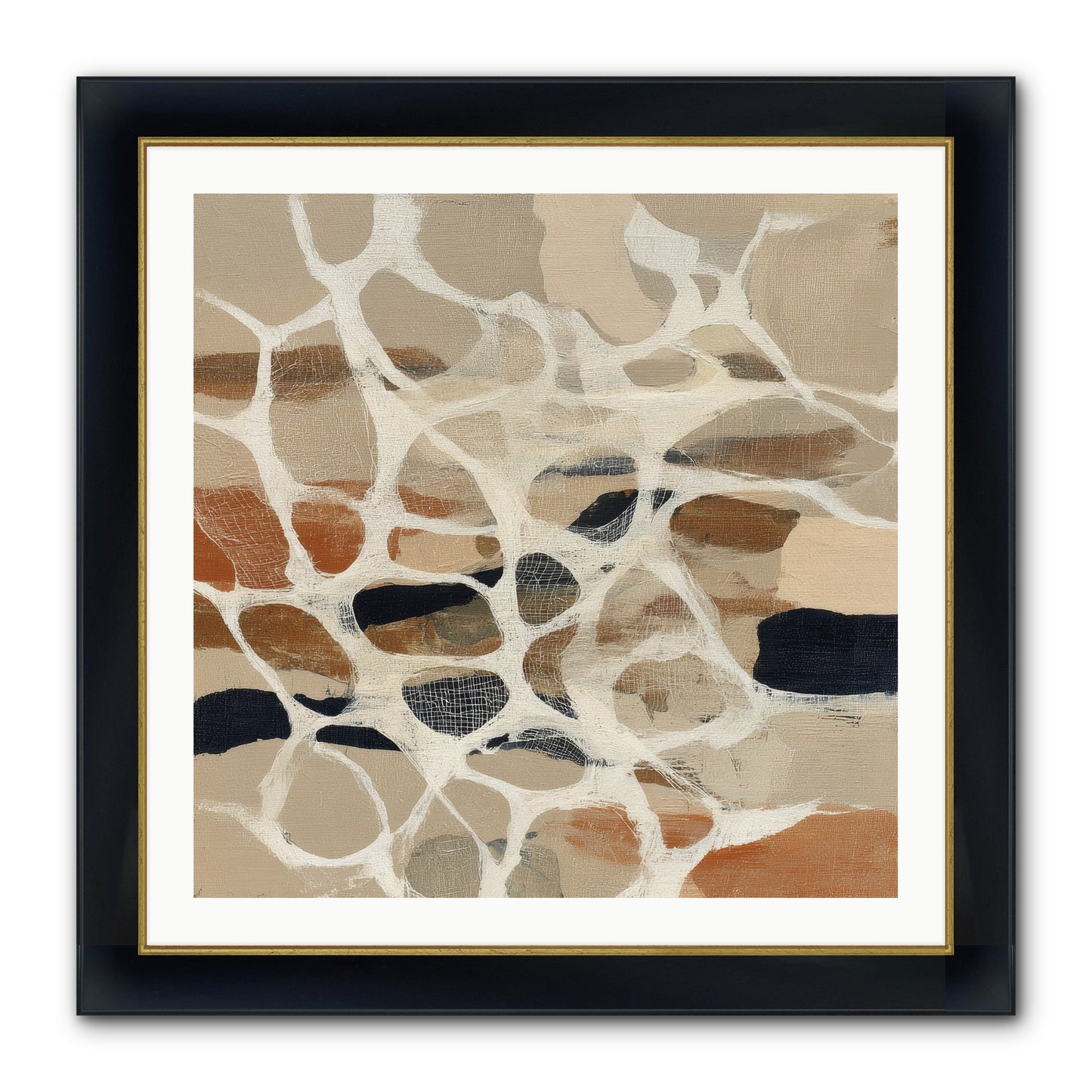 Voltage Framed Print - Wide Black w/Gold 30x30