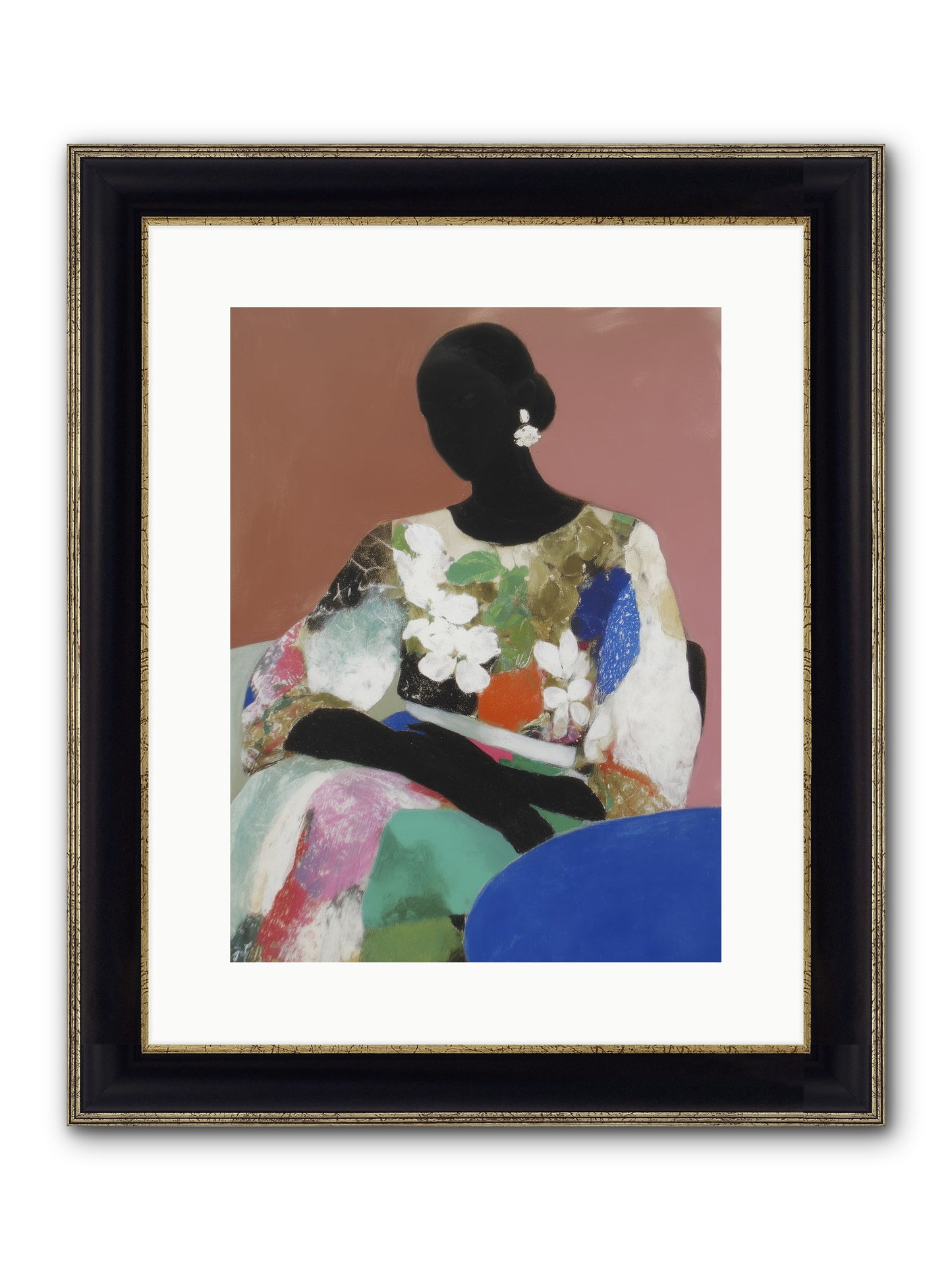 Voyeur Framed Print - Black & Gold 12x16