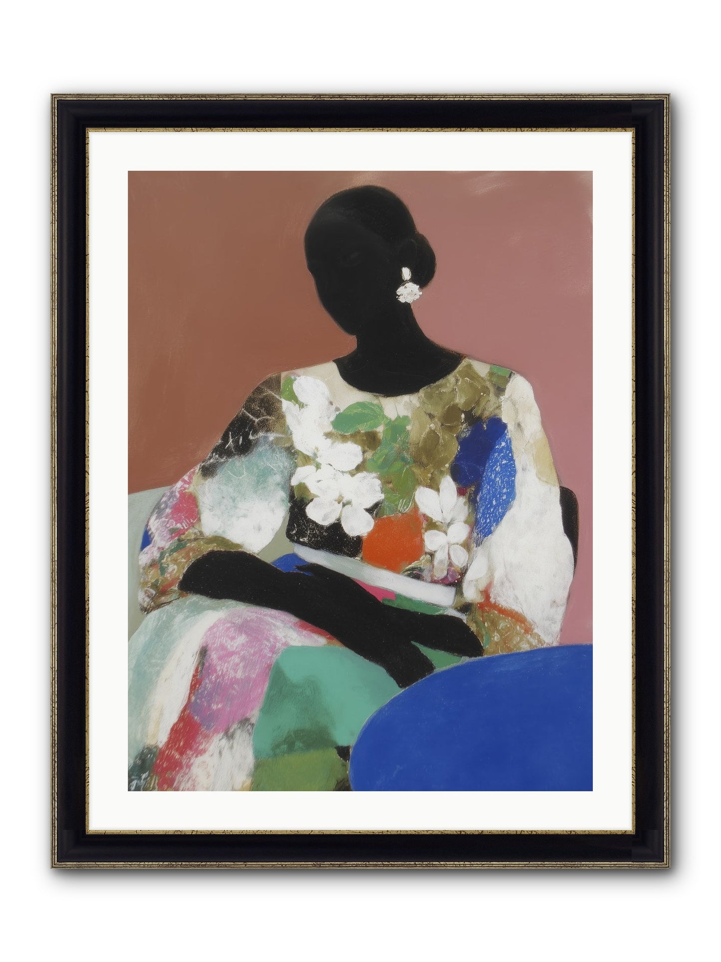 Voyeur Framed Print - Black & Gold 24x32