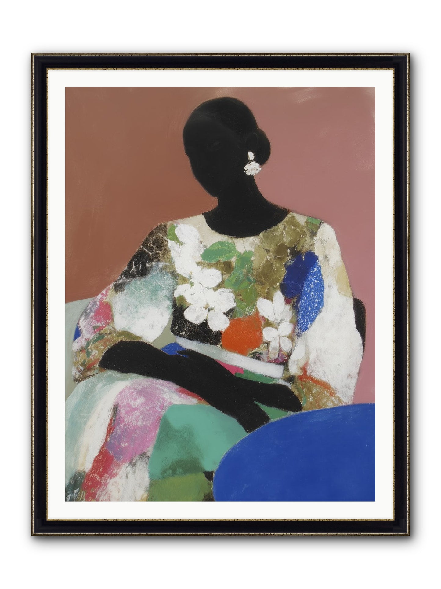Voyeur Framed Print - Black & Gold 36x48