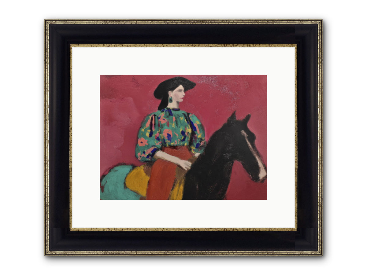 Waiting At Dusk Framed Print - Black & Gold 12x9