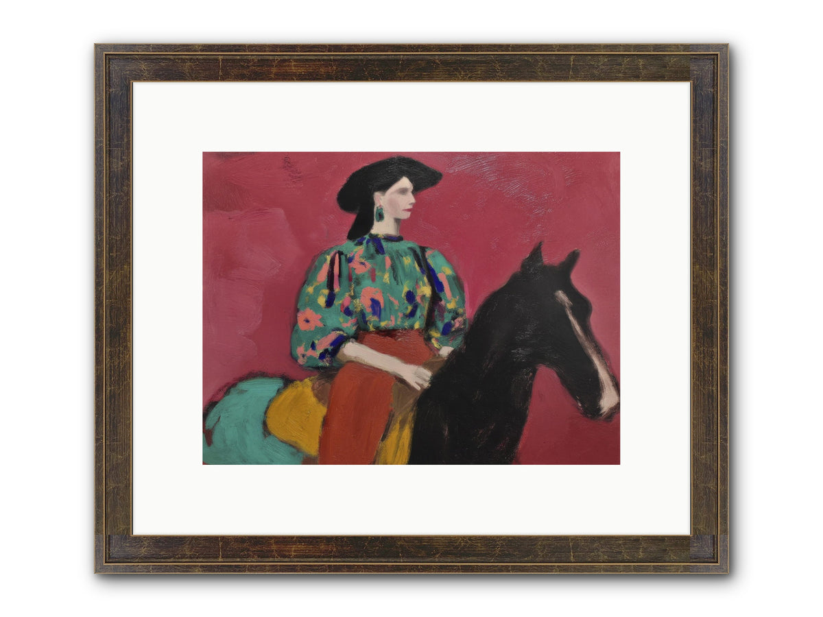 Waiting At Dusk Framed Print - Slimwoods Black/Gold 12x9