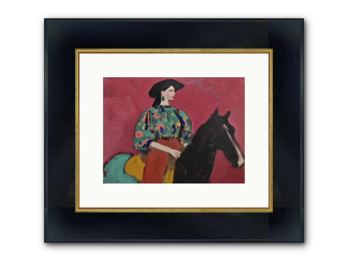 Waiting At Dusk Framed Print - Wide Black w/Gold 12x9