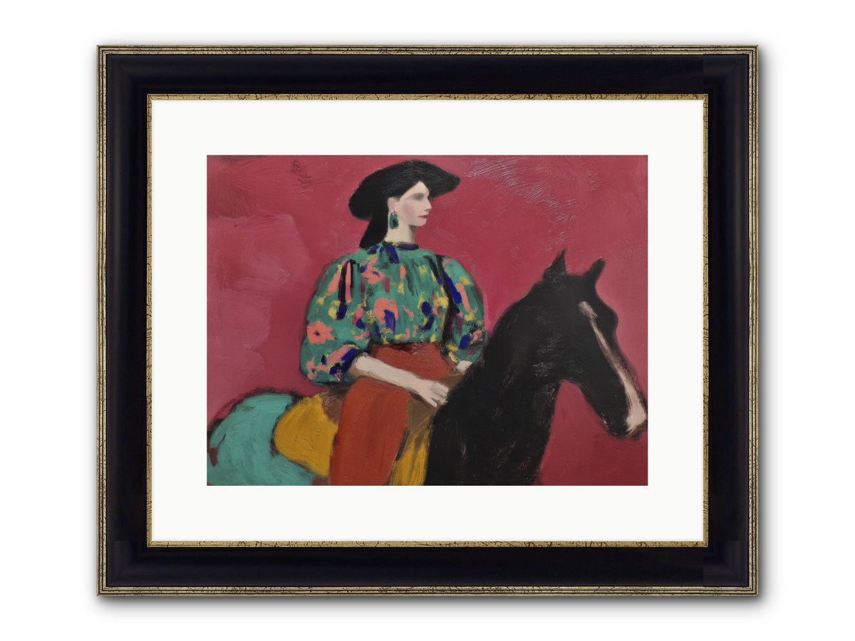 Waiting At Dusk Framed Print - Black & Gold 16x12
