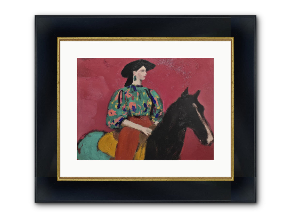 Waiting At Dusk Framed Print - Wide Black w/Gold 16x12
