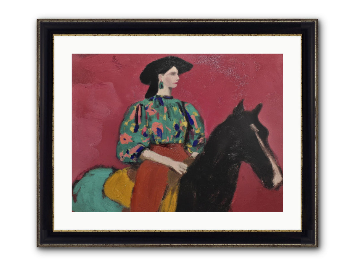 Waiting At Dusk Framed Print - Black & Gold 24x18
