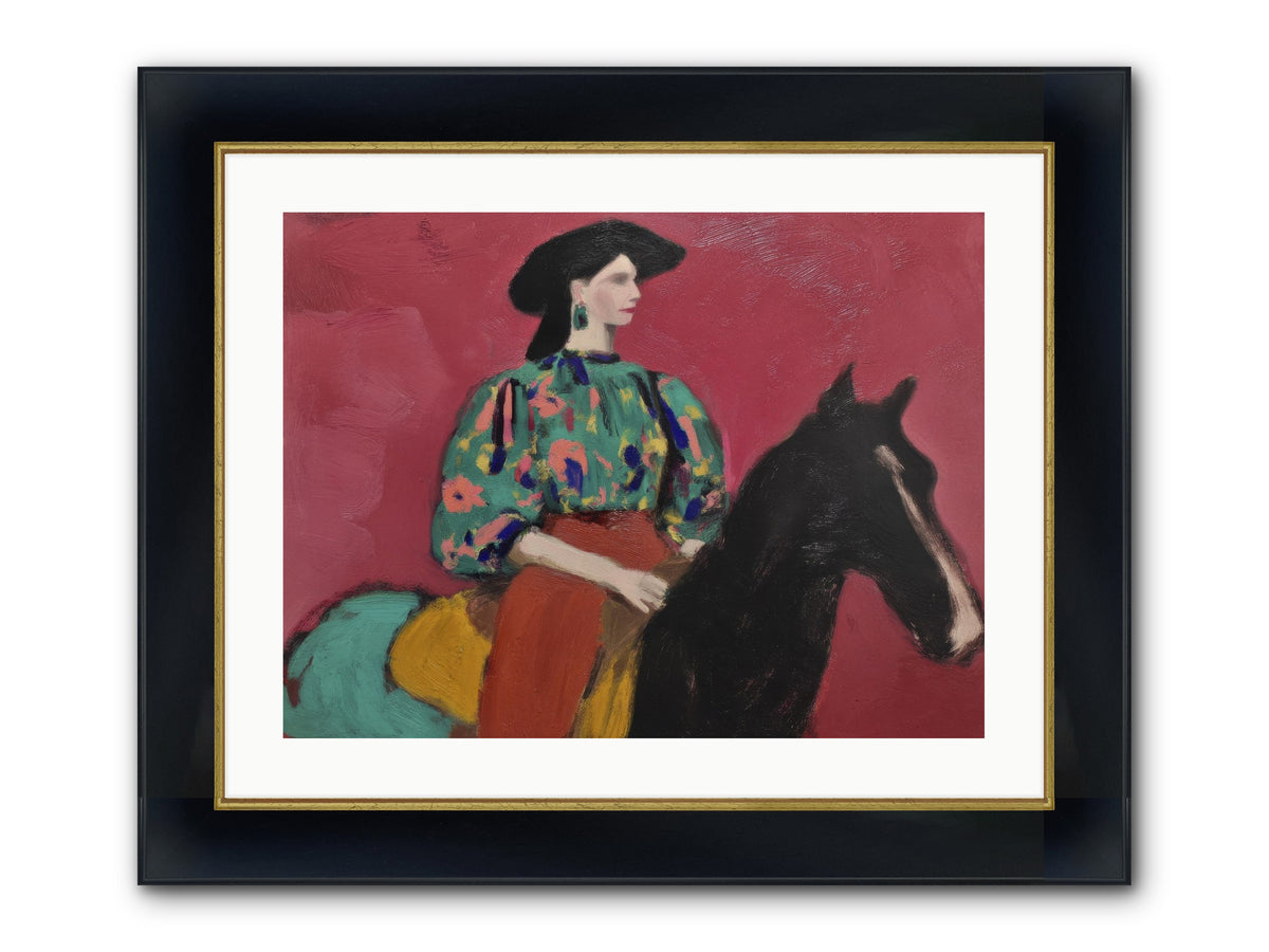 Waiting At Dusk Framed Print - Wide Black w/Gold 24x18