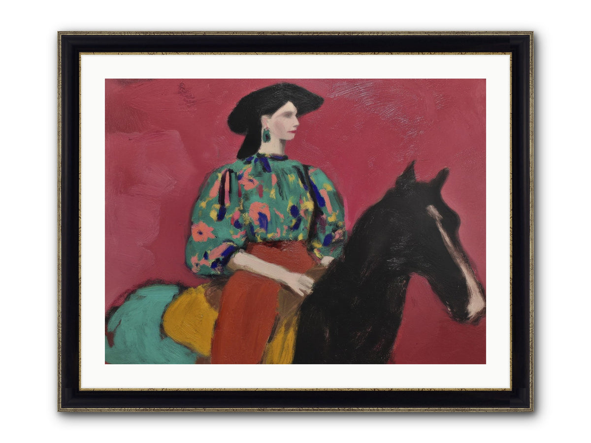 Waiting At Dusk Framed Print - Black & Gold 32x24