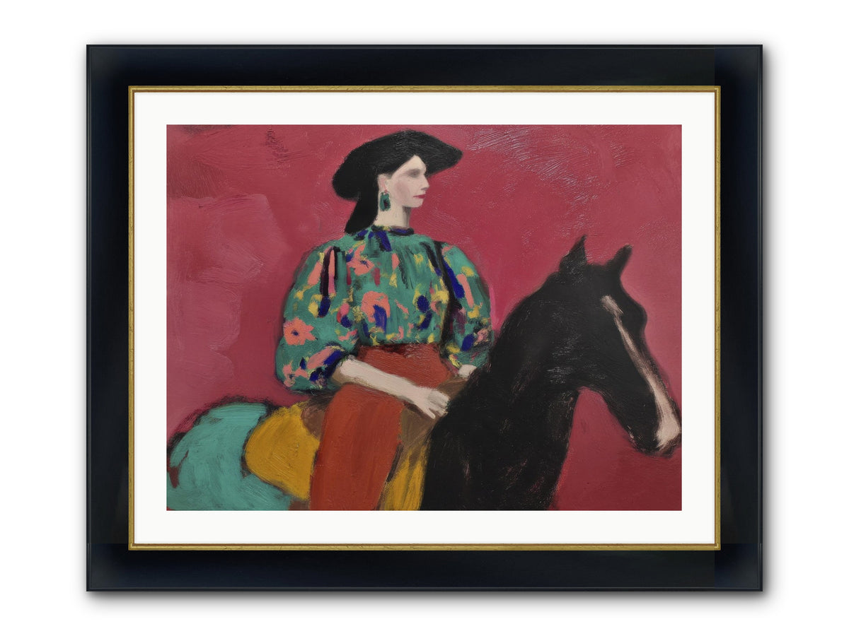 Waiting At Dusk Framed Print - Wide Black w/Gold 32x24