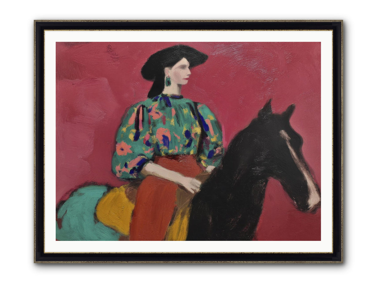 Waiting At Dusk Framed Print - Black & Gold 48x36