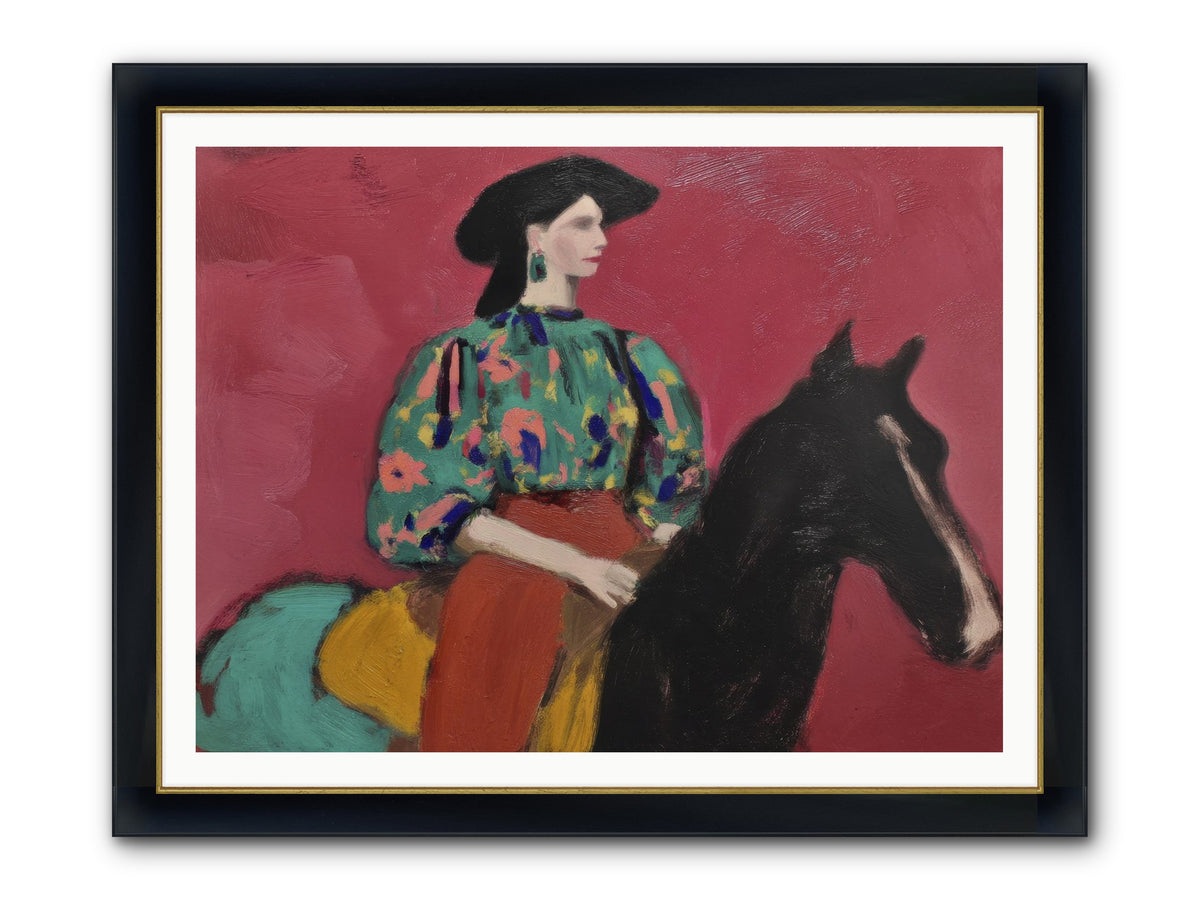 Waiting At Dusk Framed Print - Wide Black w/Gold 48x36