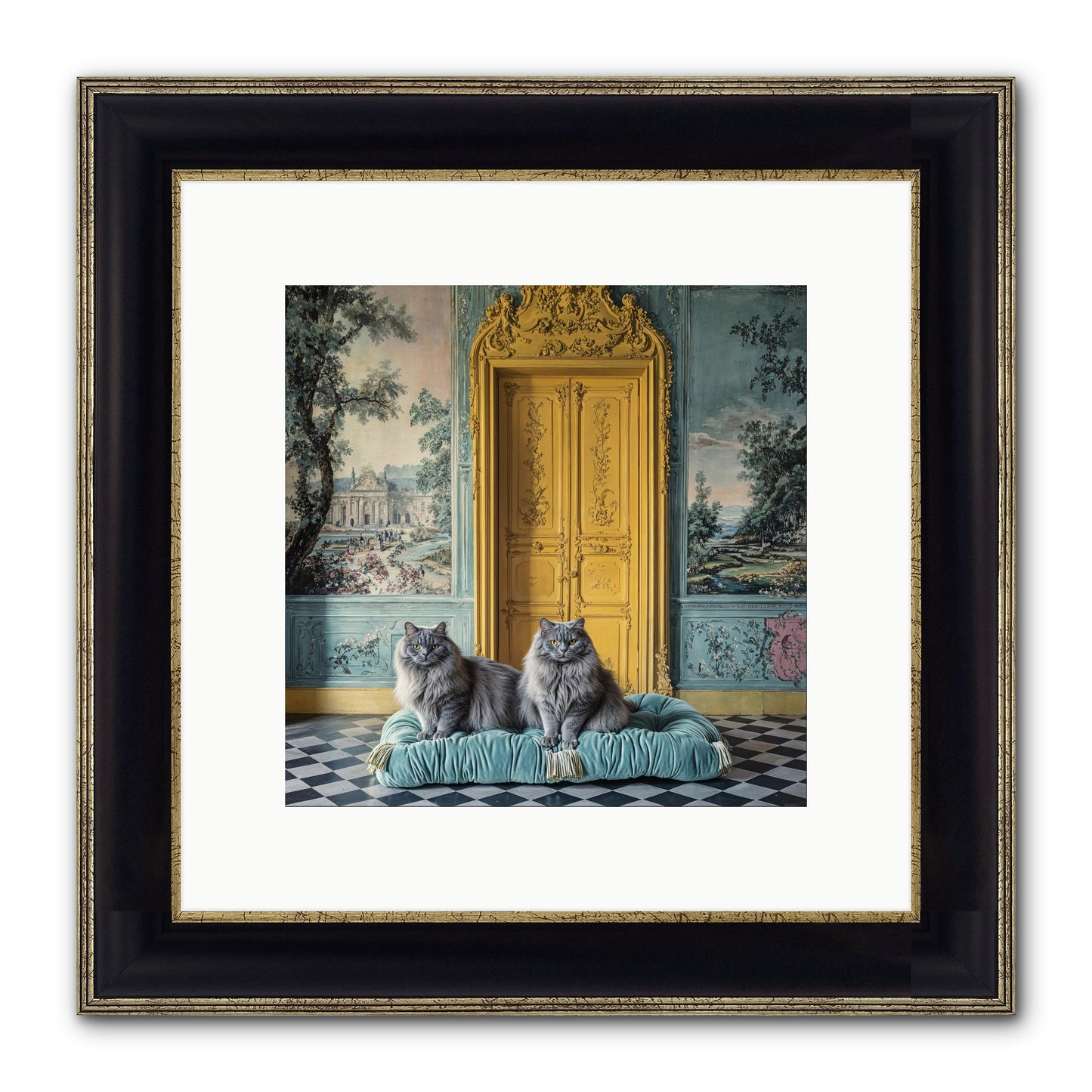 Waiting For Bonaparte Framed Print - Black & Gold 10x10