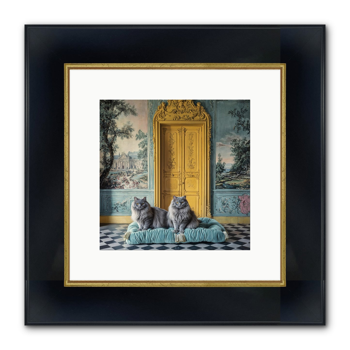 Waiting For Bonaparte Framed Print - Wide Black w/Gold 10x10