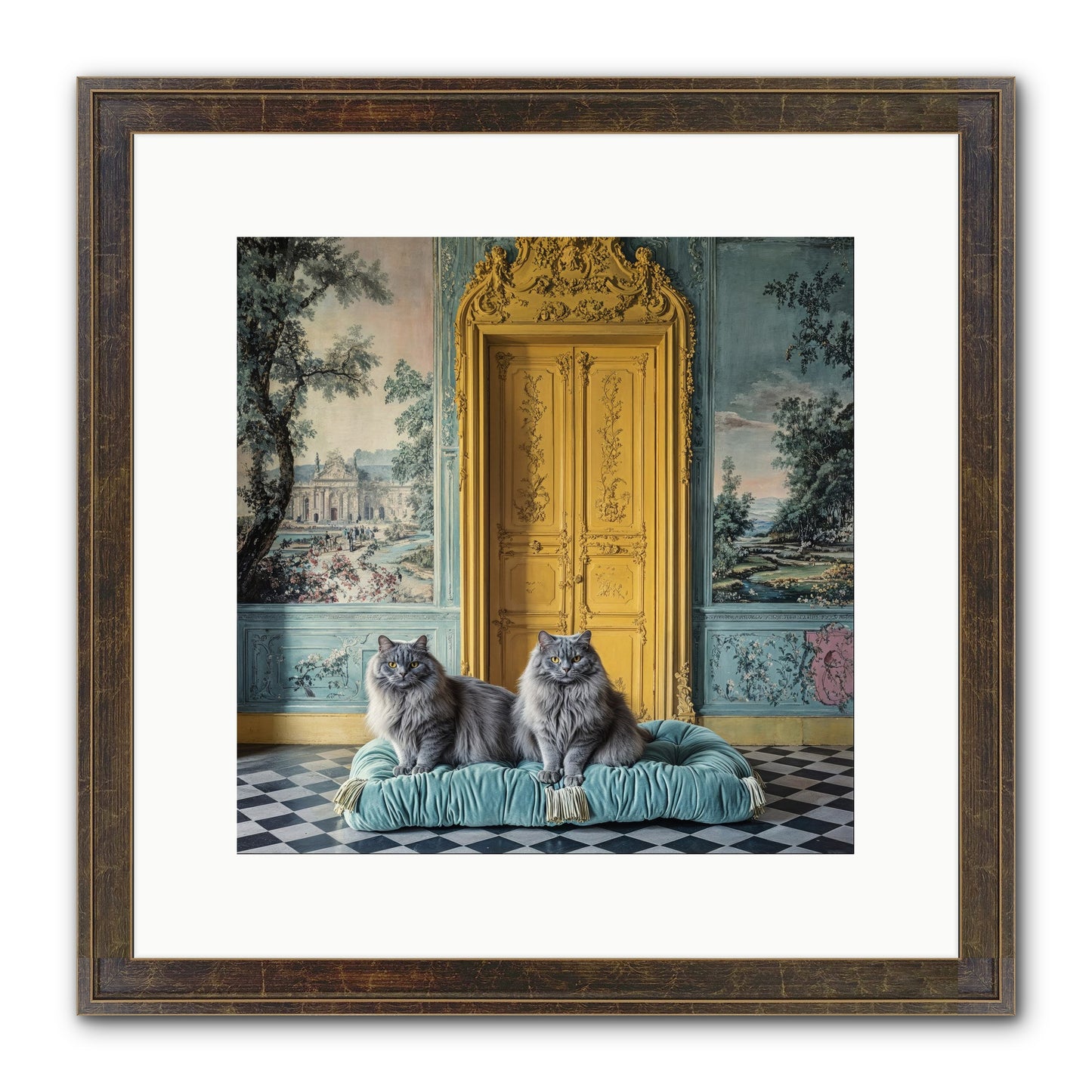 Waiting For Bonaparte Framed Print - Slimwoods Black/Gold 12x12