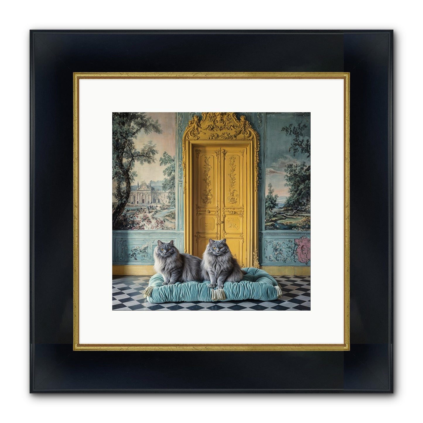Waiting For Bonaparte Framed Print - Wide Black w/Gold 12x12