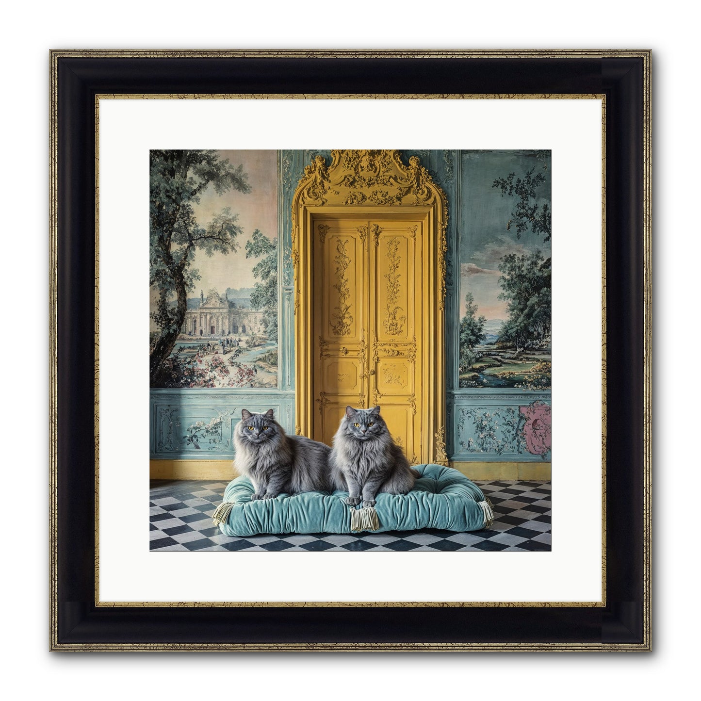 Waiting For Bonaparte Framed Print - Black & Gold 16x16