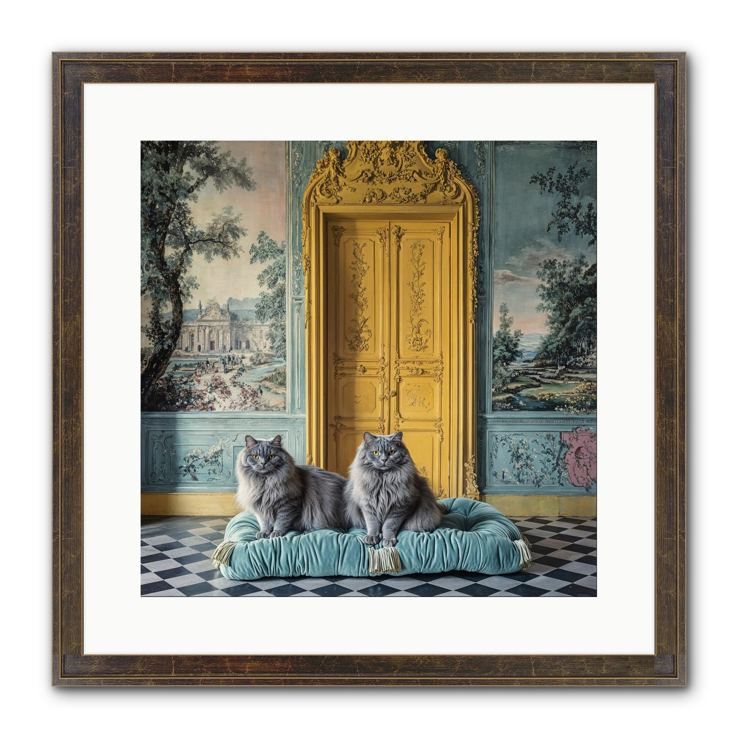 Waiting For Bonaparte Framed Print - Slimwoods Black/Gold 16x16