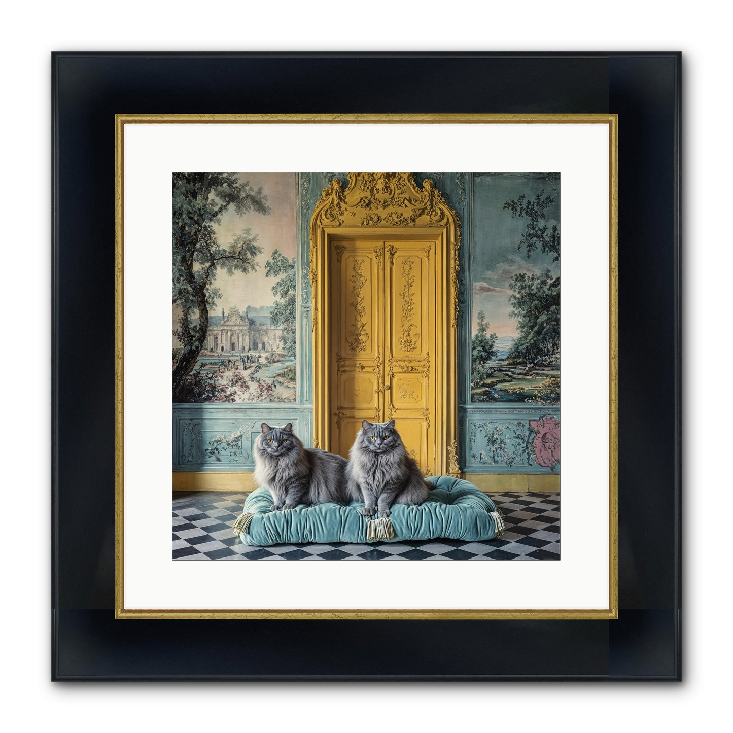 Waiting For Bonaparte Framed Print - Wide Black w/Gold 16x16