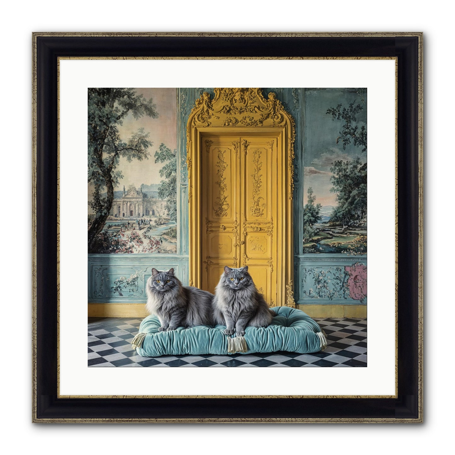 Waiting For Bonaparte Framed Print - Black & Gold 20x20