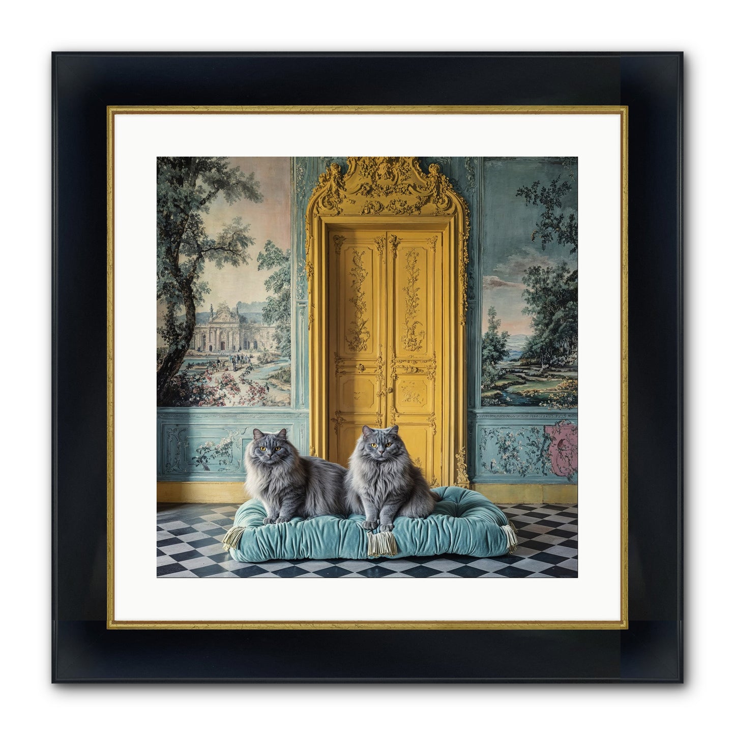 Waiting For Bonaparte Framed Print - Wide Black w/Gold 20x20