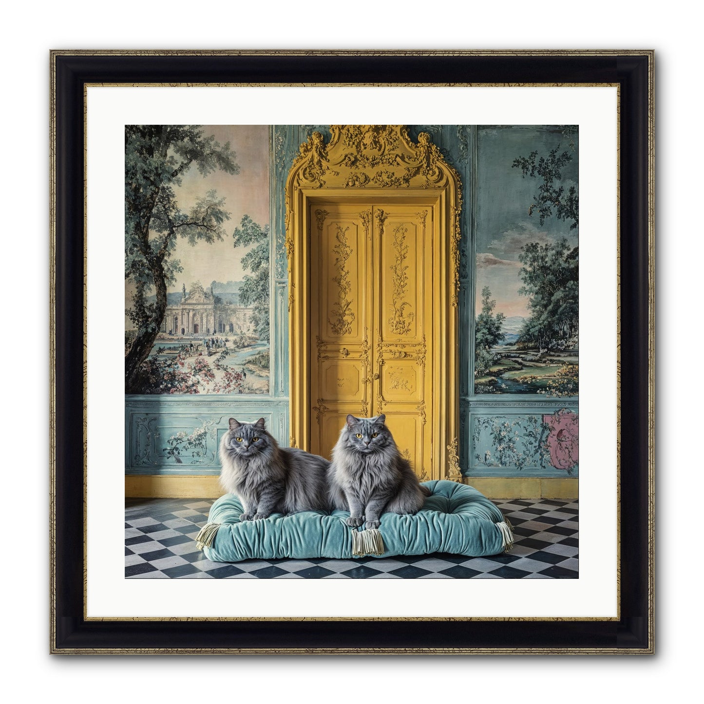 Waiting For Bonaparte Framed Print - Black & Gold 24x24