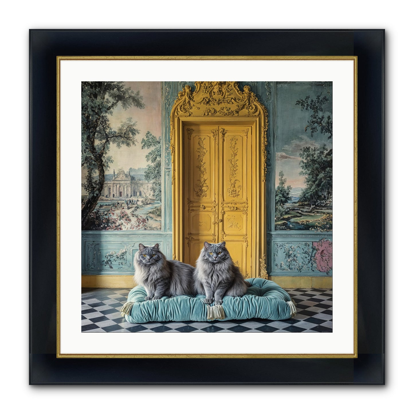 Waiting For Bonaparte Framed Print - Wide Black w/Gold 24x24