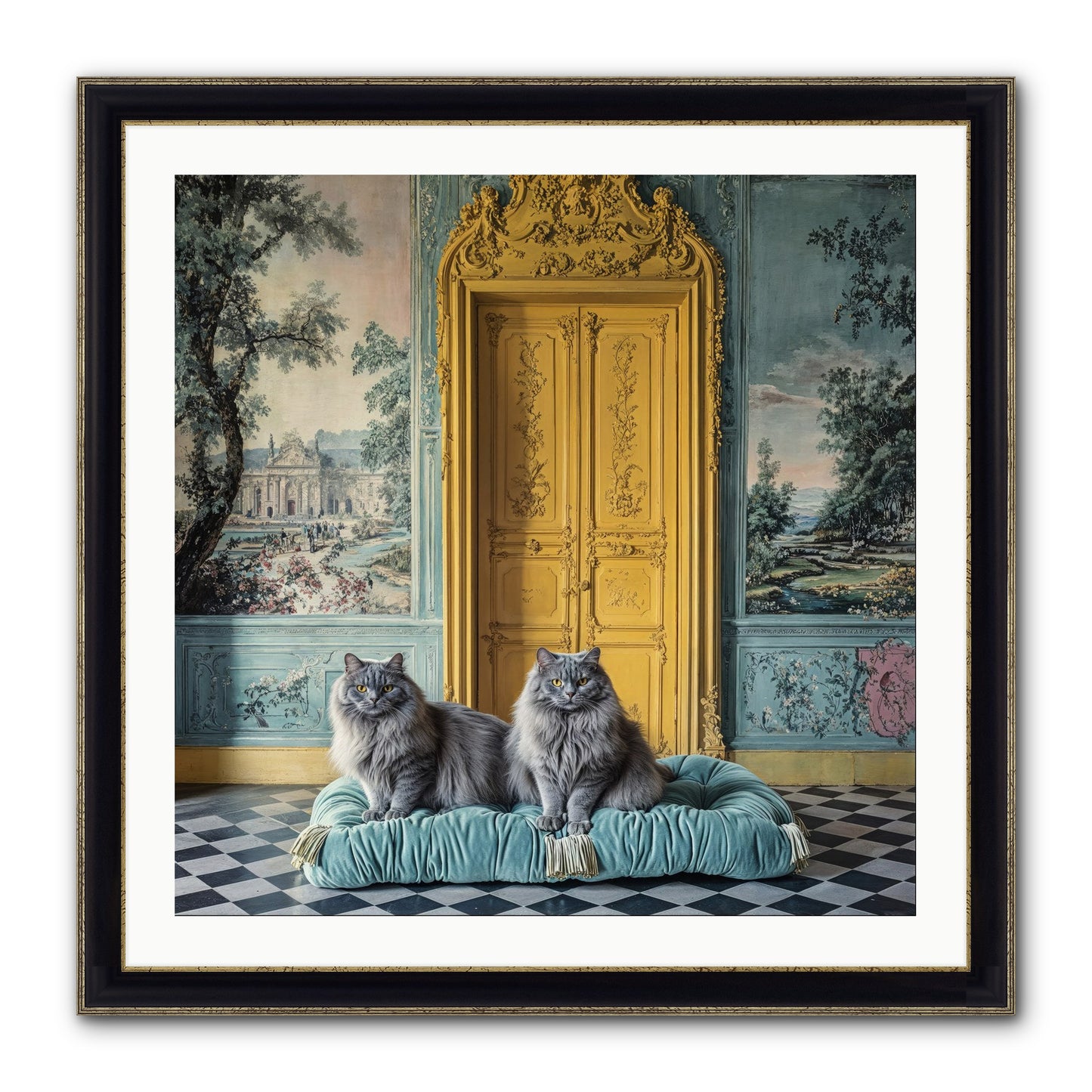 Waiting For Bonaparte Framed Print - Black & Gold 30x30