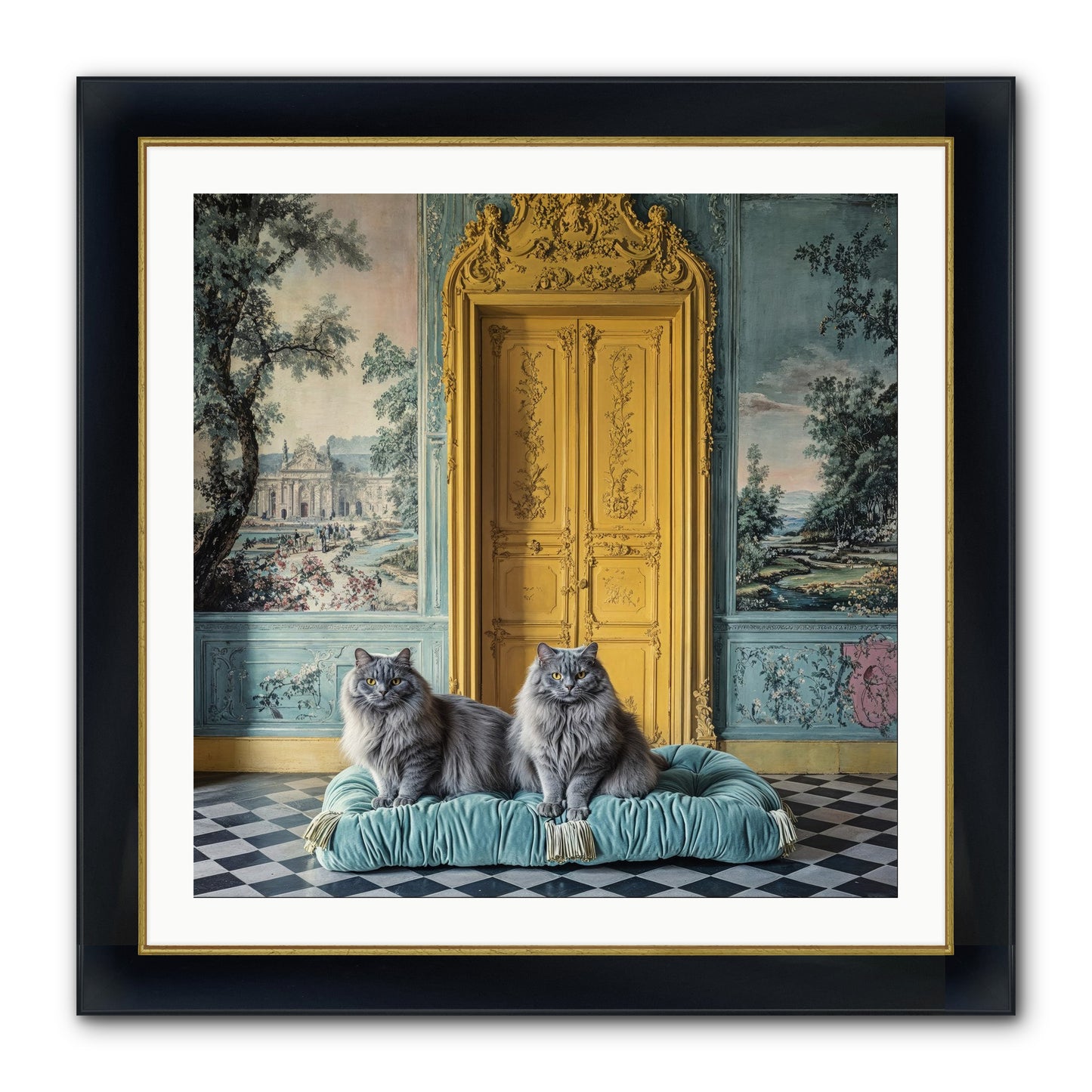 Waiting For Bonaparte Framed Print - Wide Black w/Gold 30x30