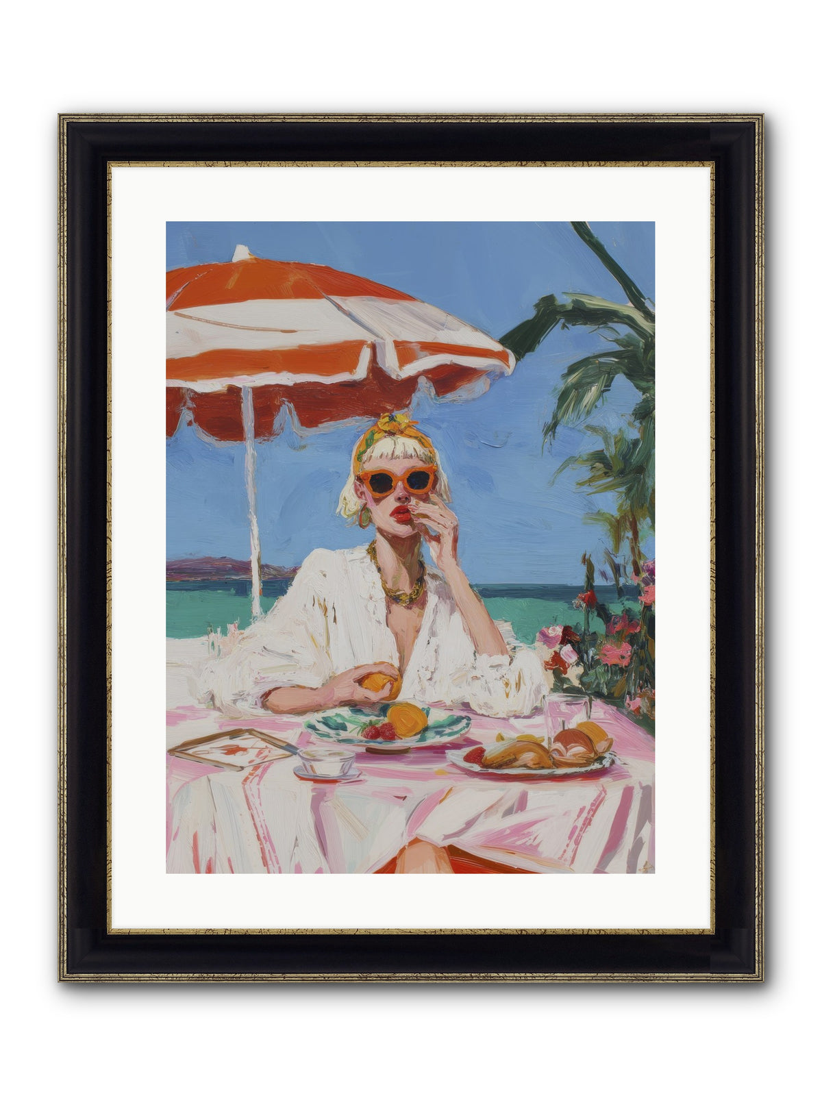 Wake Up Call Framed Print - Black & Gold 18x24