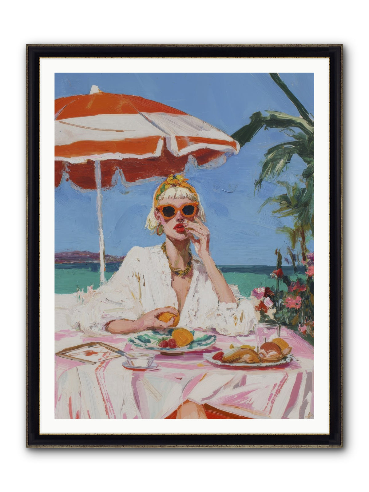 Wake Up Call Framed Print - Black & Gold 36x48
