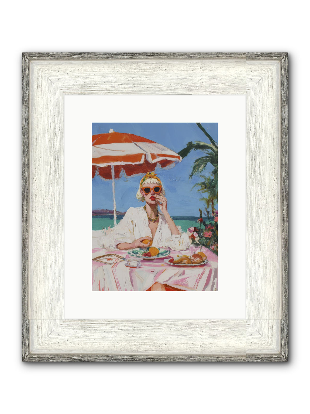 Wake Up Call Framed Print - Driftwood White 9x12