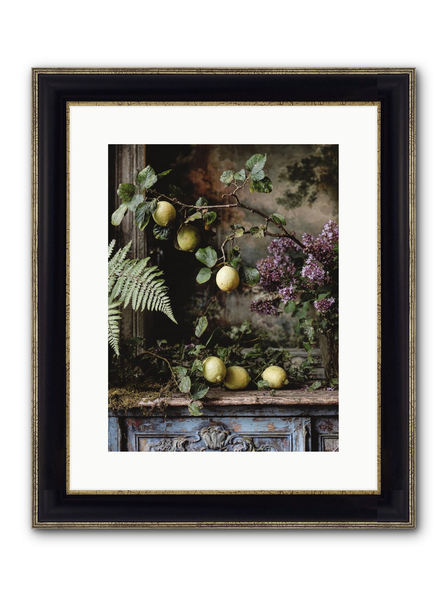 Wallace Framed Print - Black & Gold 12x16