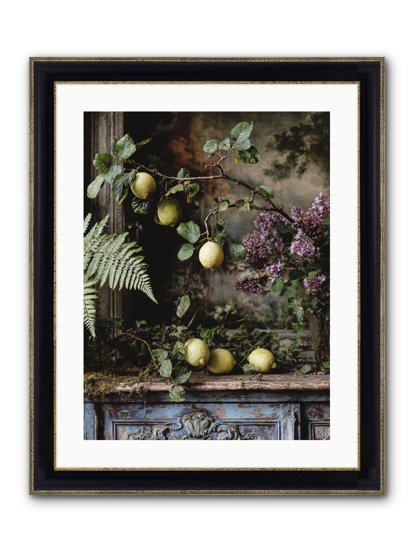 Wallace Framed Print - Black & Gold 18x24