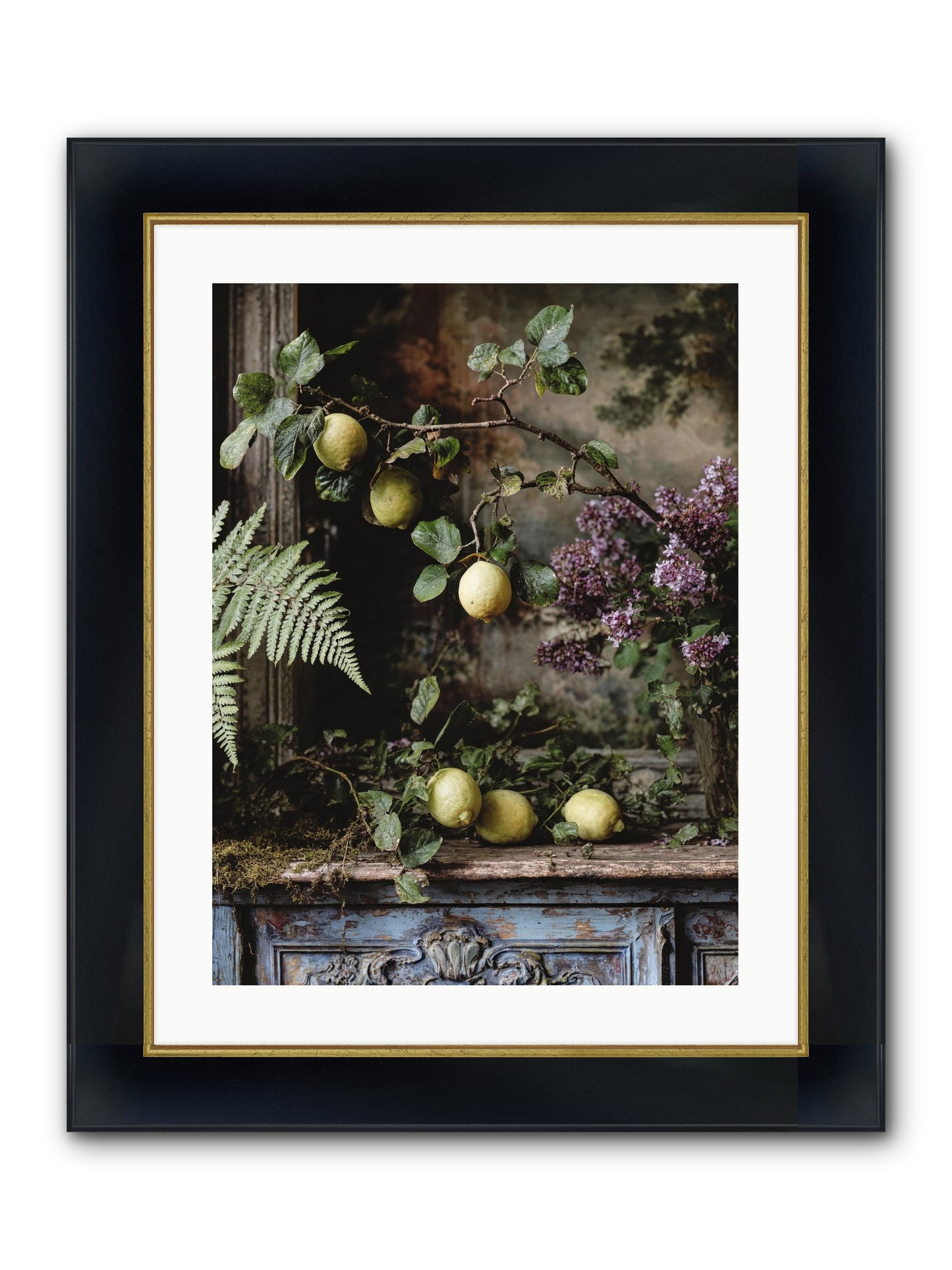 Wallace Framed Print - Wide Black w/Gold 18x24