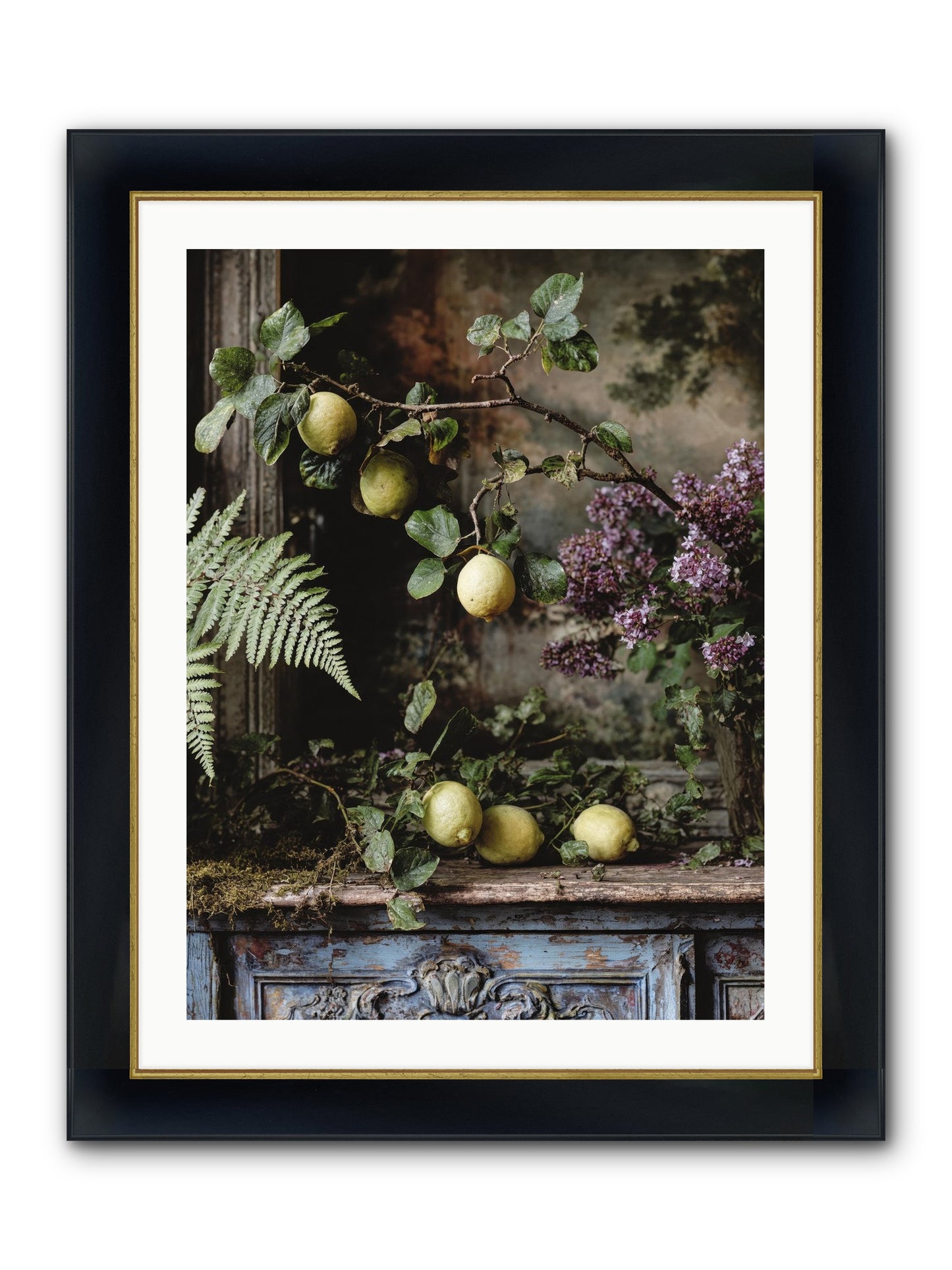 Wallace Framed Print - Wide Black w/Gold 24x32