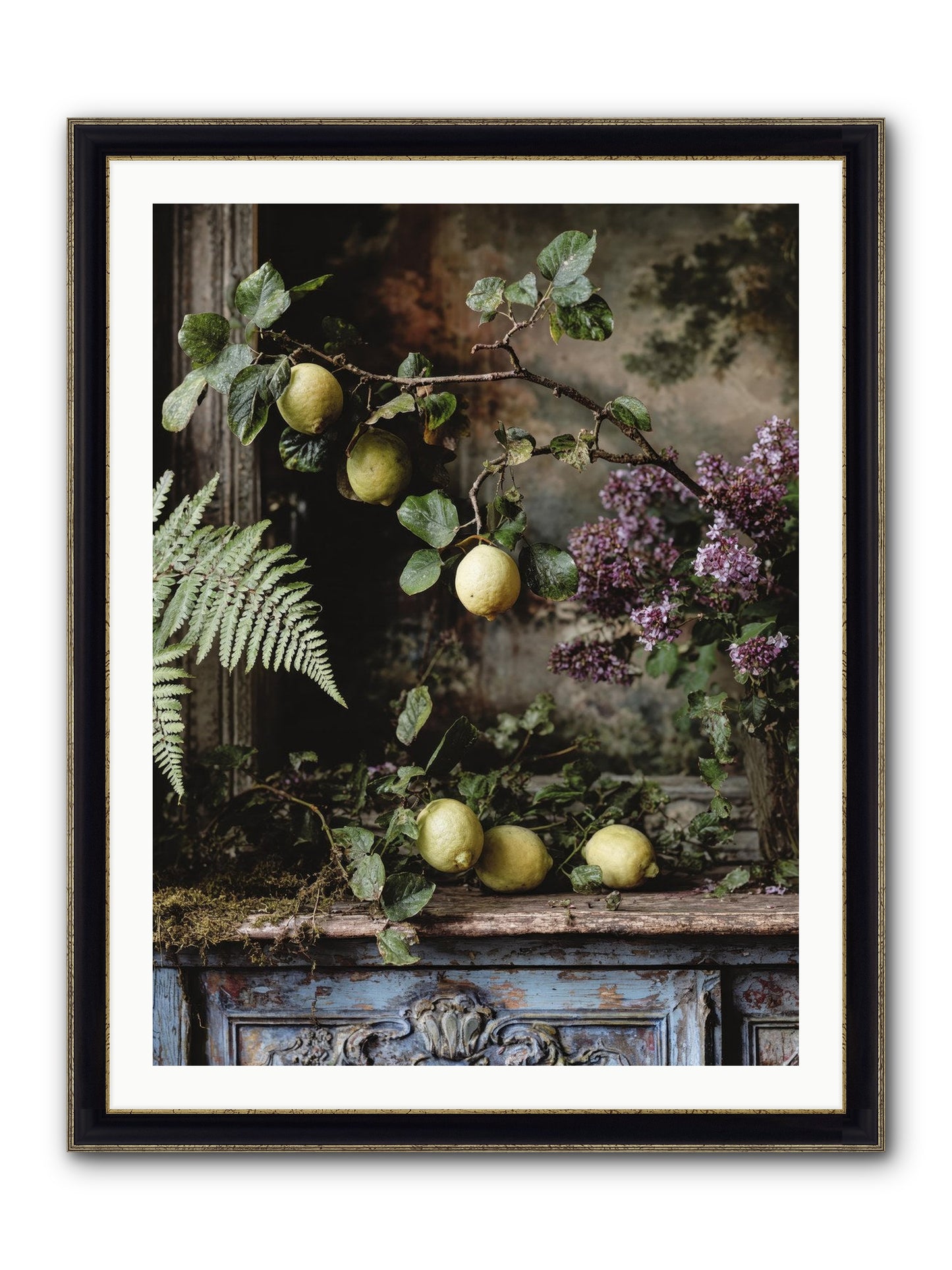 Wallace Framed Print - Black & Gold 30x40