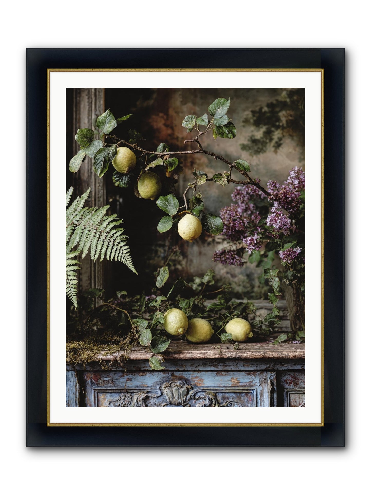 Wallace Framed Print - Wide Black w/Gold 30x40
