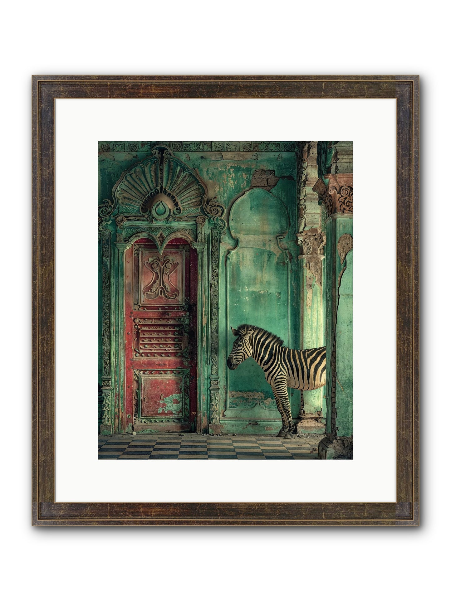 Wanderer At The Palace Gate Framed Print - Slimwoods Black/Gold 12x15
