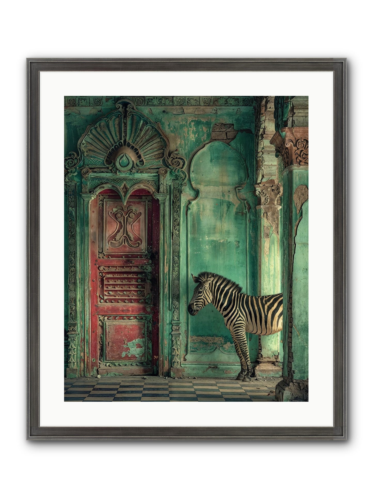 Wanderer At The Palace Gate Framed Print - Slimwoods Black/Silver 20x25
