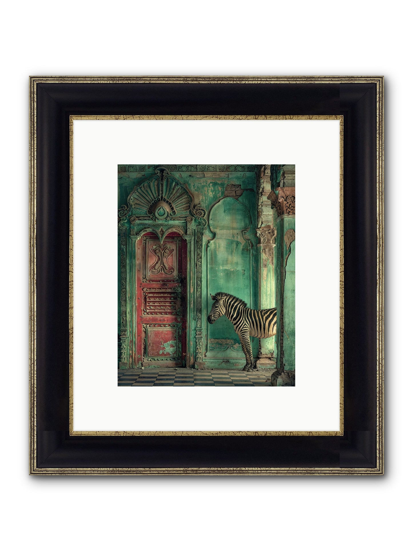 Wanderer At The Palace Gate Framed Print - Black & Gold 8x10