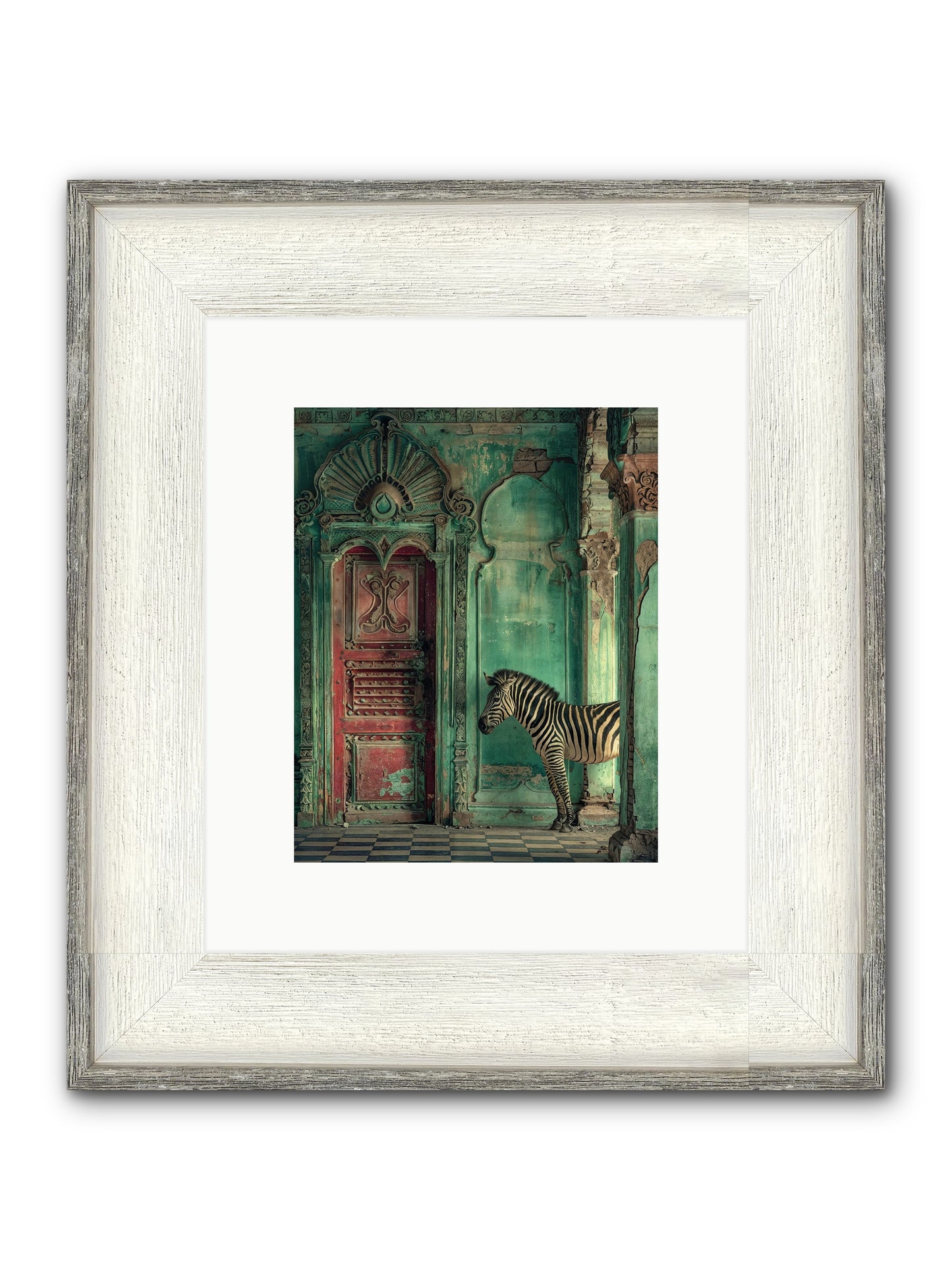 Wanderer At The Palace Gate Framed Print - Driftwood White 8x10