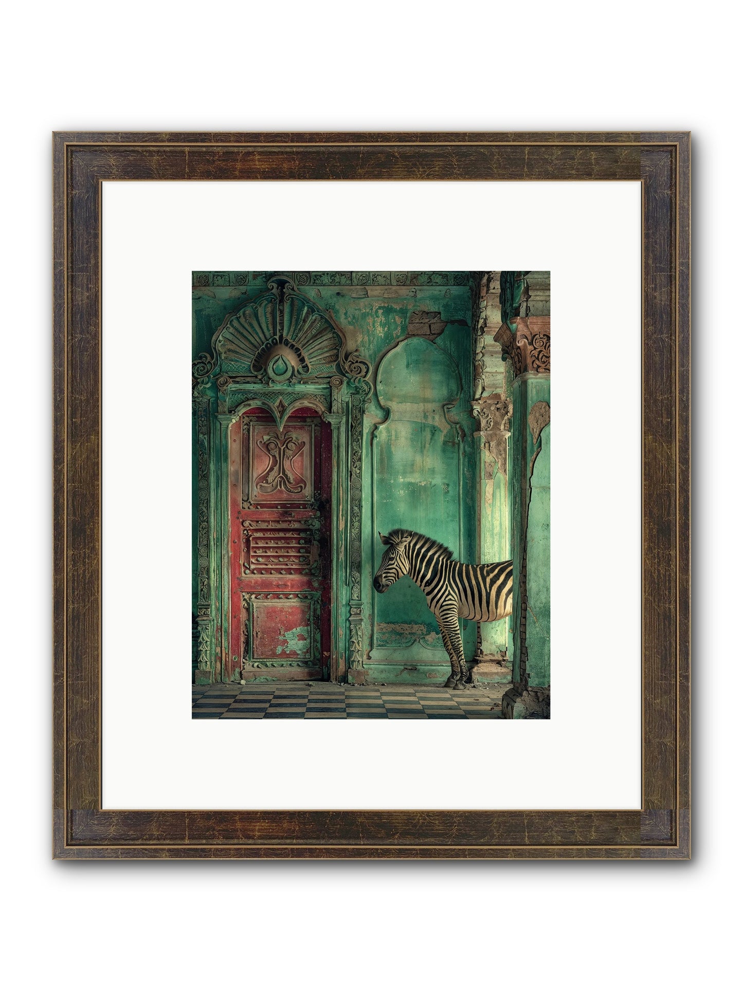 Wanderer At The Palace Gate Framed Print - Slimwoods Black/Gold 8x10
