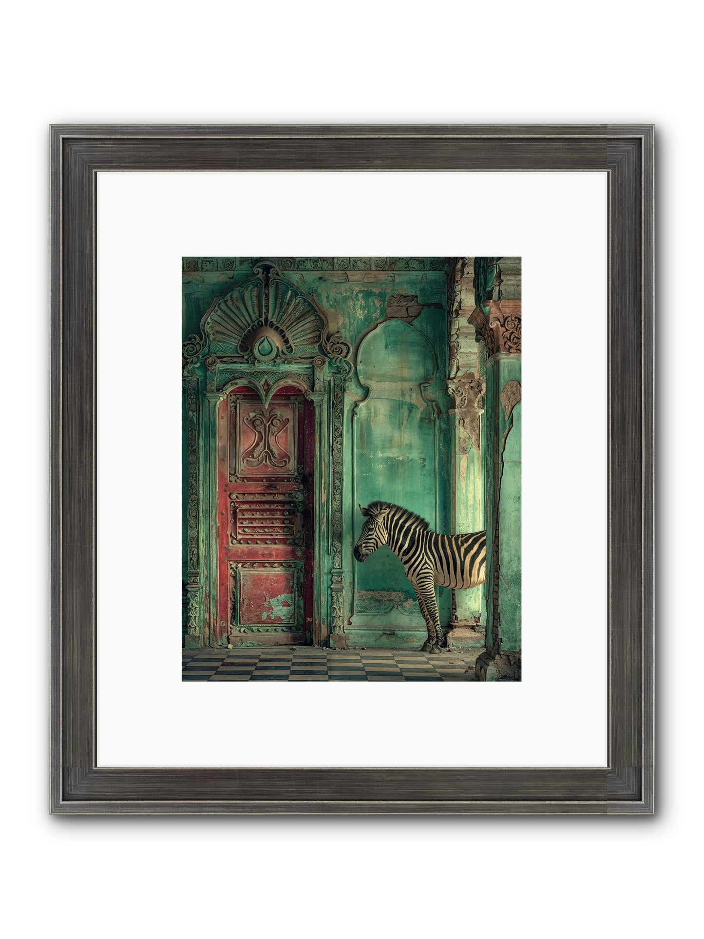 Wanderer At The Palace Gate Framed Print - Slimwoods Black/Silver 8x10