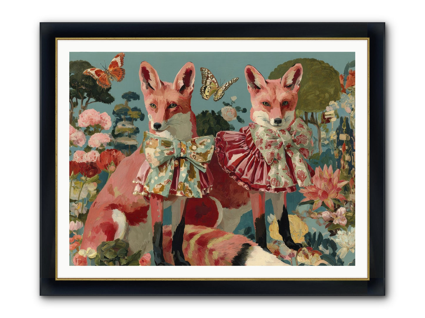 Wandering Muses Framed Print - Wide Black w/Gold 48x36