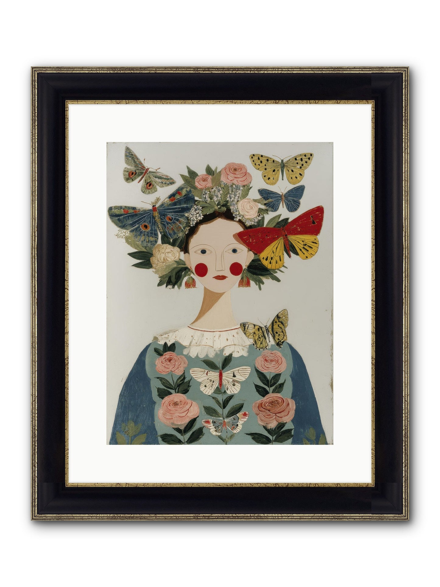 Wandering Season Framed Print - Black & Gold 12x16
