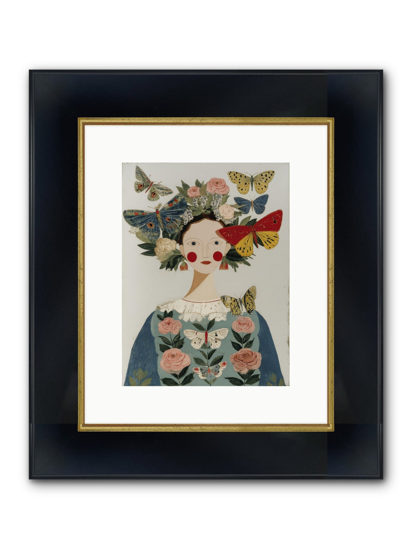 Wandering Season Framed Print - Wide Black w/Gold 9x12