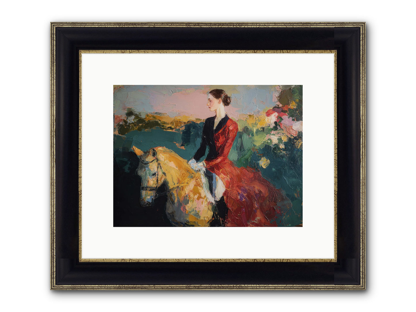 Wandering The Hedgerows Framed Print - Black & Gold 12x9
