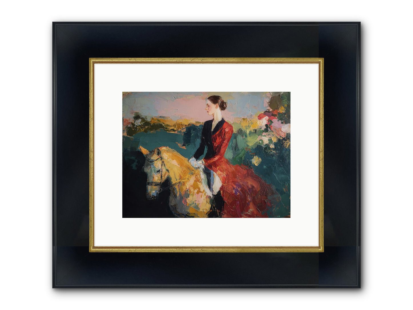 Wandering The Hedgerows Framed Print - Wide Black w/Gold 12x9