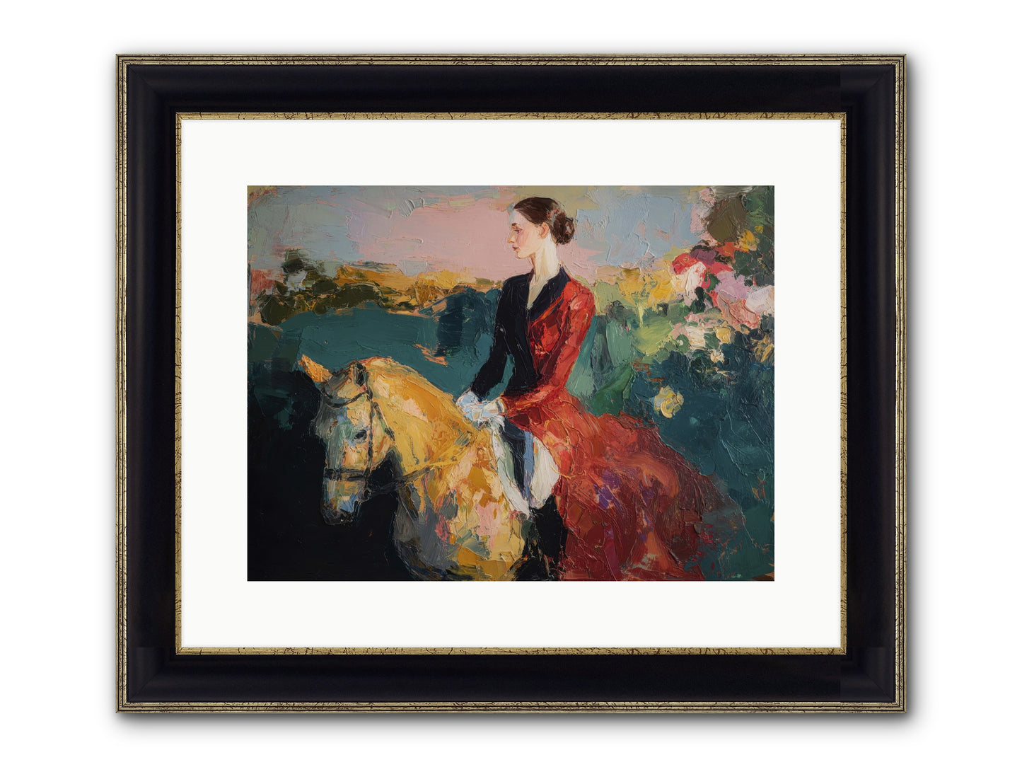 Wandering The Hedgerows Framed Print - Black & Gold 16x12