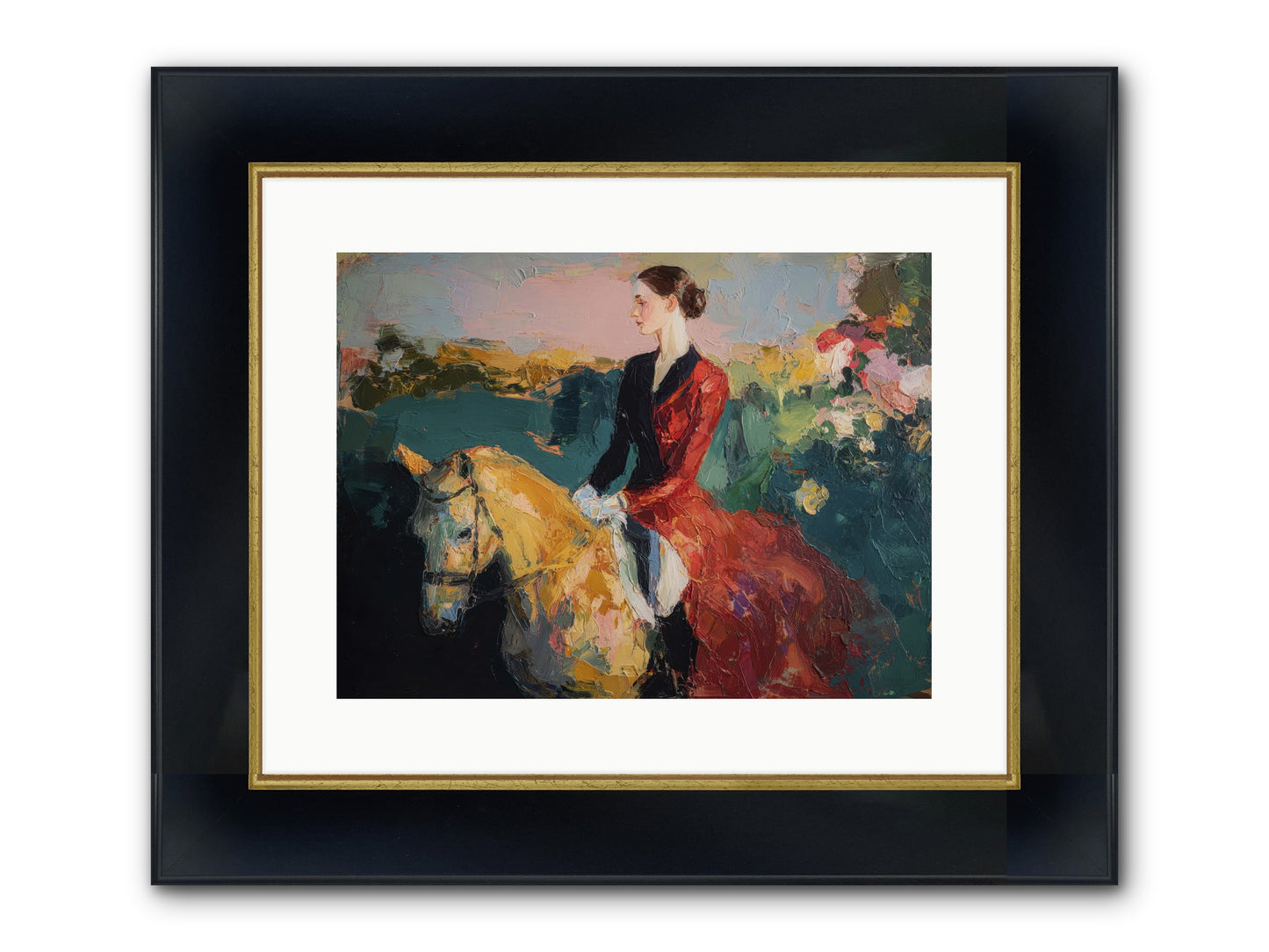 Wandering The Hedgerows Framed Print - Wide Black w/Gold 16x12